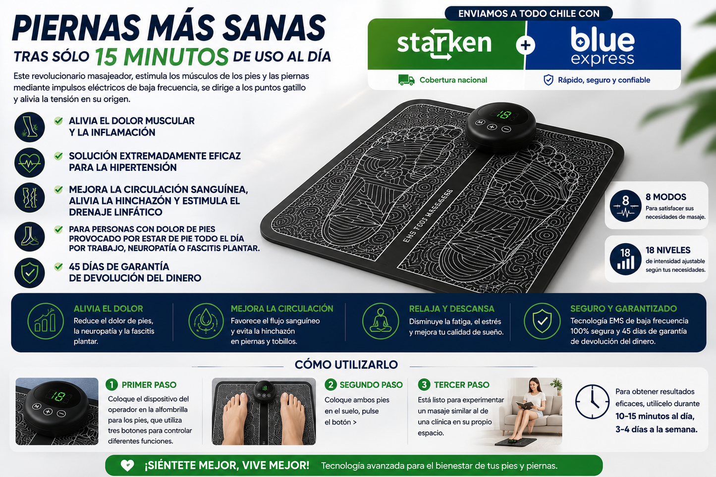 Alfombra Masajeador Electrico Para Pies