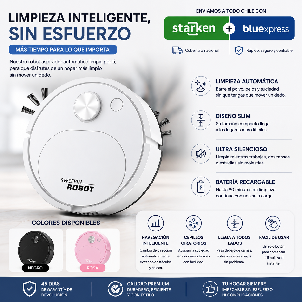 Aspiradora Robot 3 en 1