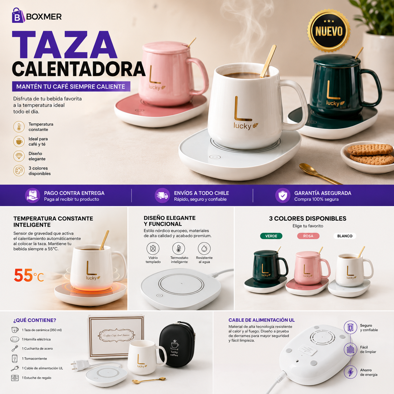 Taza Con Calentador Eléctrico 55°c